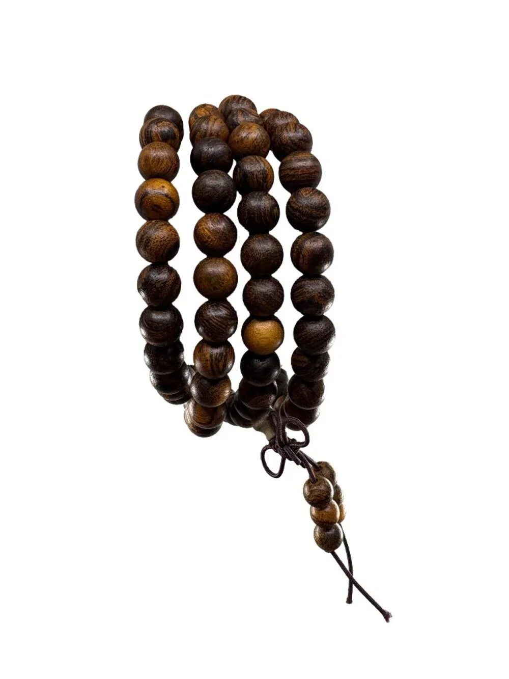 Natural Tiger Sandalwood 8mm 108 Beads Mala Necklace Bracelet 32.7g Wood